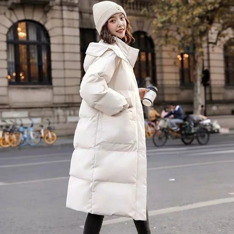 Down Padded Jacket Women's Winter Clothing 2022 New Style Korean Loose Cotton-padded Coat Mid-length Padded Jacket Bread Coat