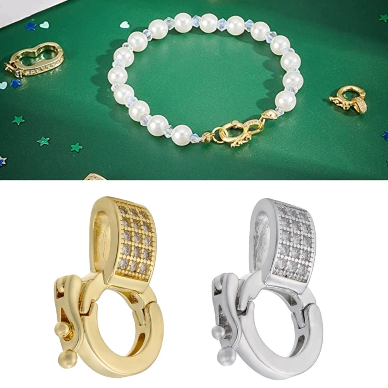 

Fold Over Clasps Shortener Enhancer Interchangeable Bail Clasp Metal Pendant Clasp Connectors for Bead Jewelry Making