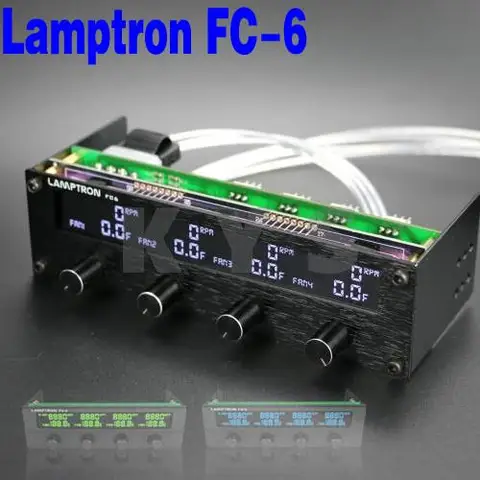 Контроллер скорости вращения вентилятора Lamptron FC6 5,25 с ЖК-экраном, 4 канала