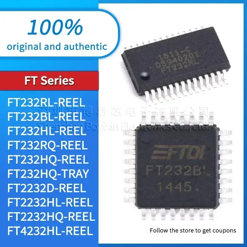 New FT232RL FT232BL FT232HL FT232RQ FT232HQ FT2232D FT2232HL FT2232HQ FT4232HL FT4232HQ FT4232H-56Q-REEL TRAY