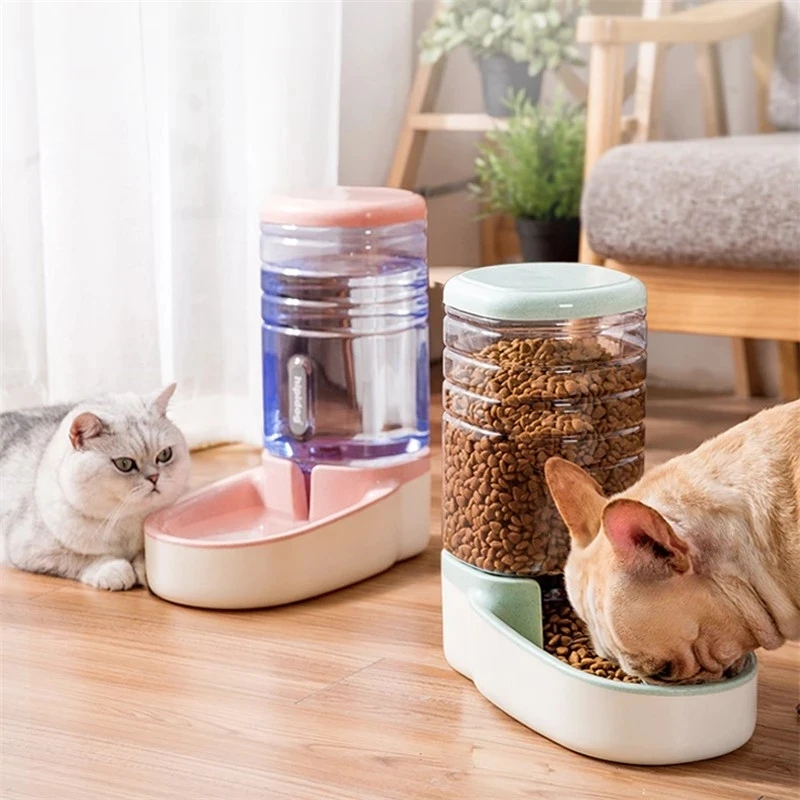 3.8 L Pet Automatic Feeding Bowls Dog Food Feeder Cat Water Feeder Large Capacity Food Water Dispenser Large Capacity Pet Bowls