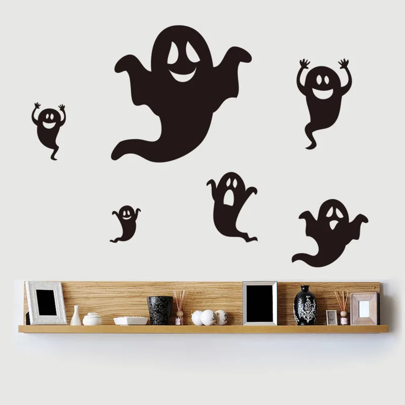 

Halloween Atmosphere Horrible Ghost Wall Paper Black Paper Children's Room Bedroom Background Removable Wall Stickers Home Decor