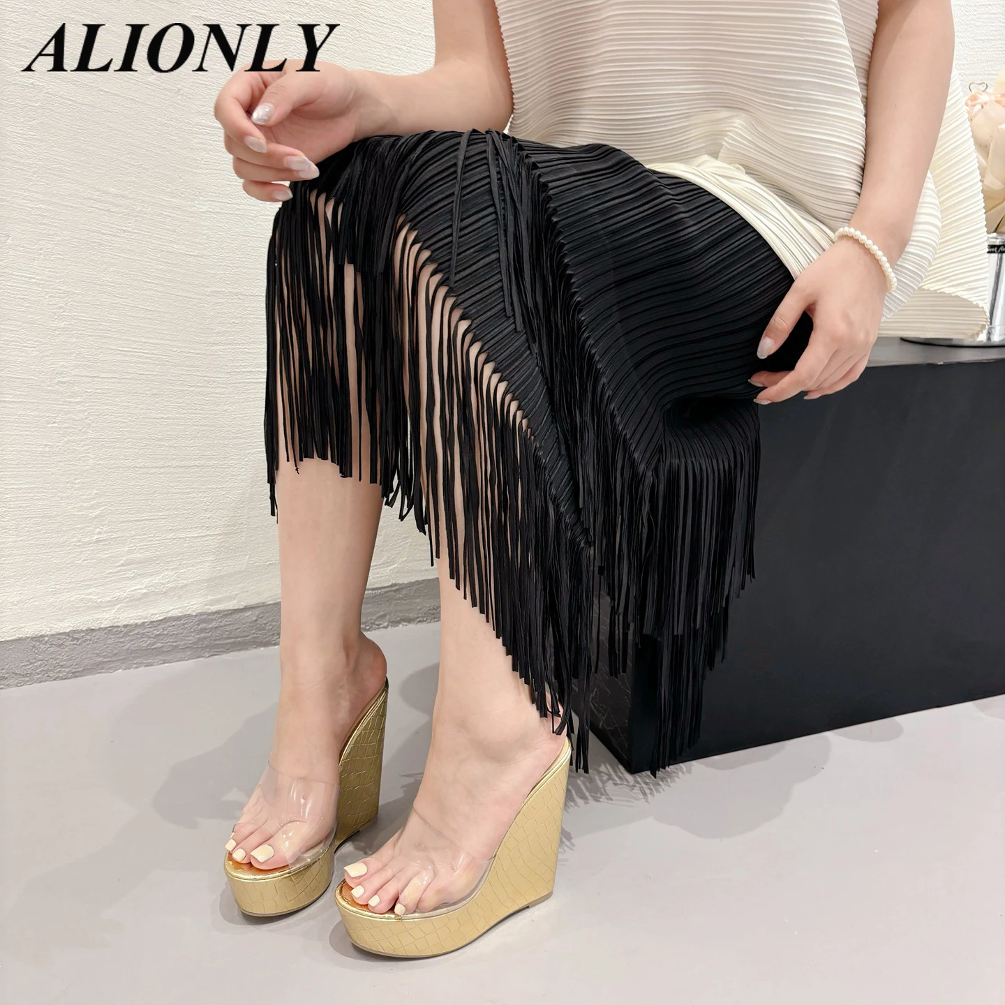 Женские сандалии на толстой подошве Alionly туфли высоком каблуке с губчатой