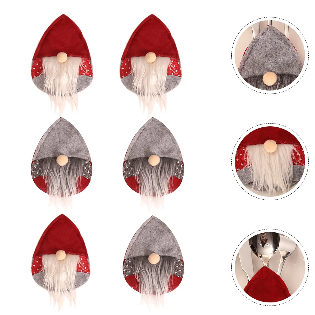 

Christmas Holders Cutlery Tableware Table Decorations Silverware Miniholder Pockets Santa Decoration Stockings Hat Hatscover