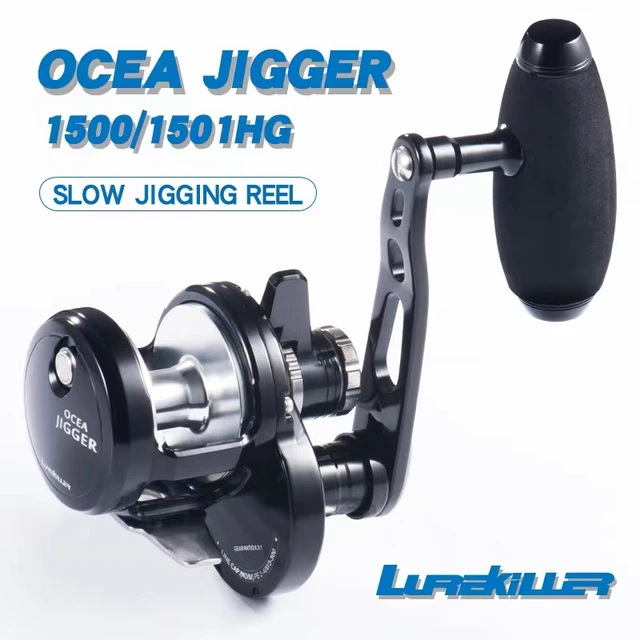 2022 New Japan Made Metal Lurekiller Ocea Jigger 1500HG/1501HG Slow Jigging Reel 24kgs Drag Power Ocean Overhead Boat Reel 1