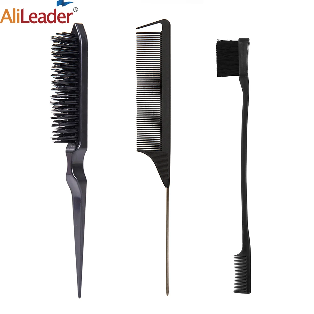 

Щетка Парикмахерская со стальной иглой, щетка для бровей с изгибом крысиного хвоста, профессиональный салонный аксессуар для укладки волос