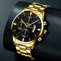 brand fashion mens watches stainless steel quartz calendar wrist watch men luxury business casual leather clock
