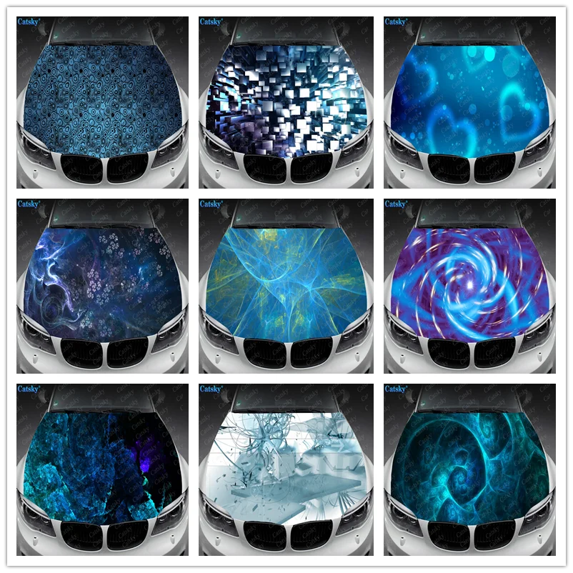 

Abstract Blue Print Car Hood Vinyl Stickers Wrap Vinyl Film Engine Cover Decals Sticker on Car Auto Accessories