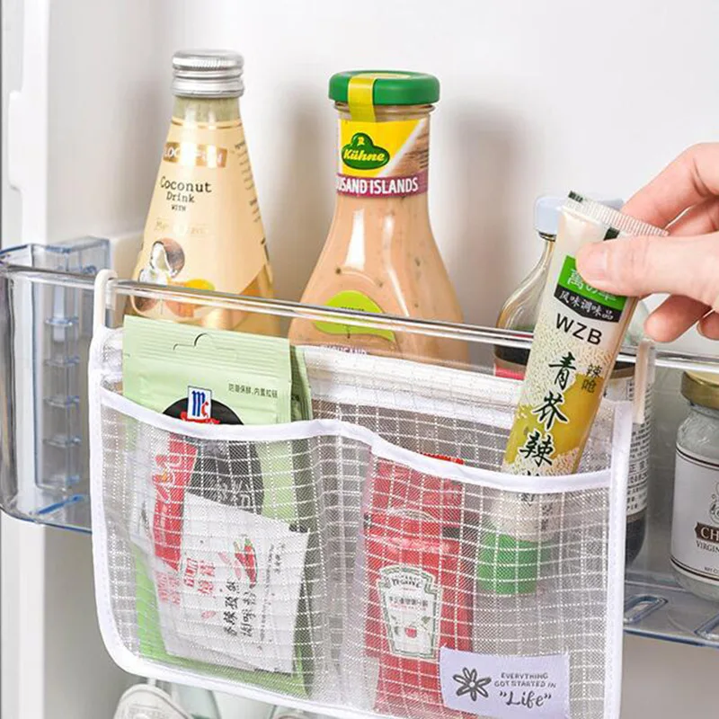 

Подвесная сумка для хранения для холодильника, ванной комнаты, многофункциональная сетка для хранения, карман для кухни, классификация, кар...