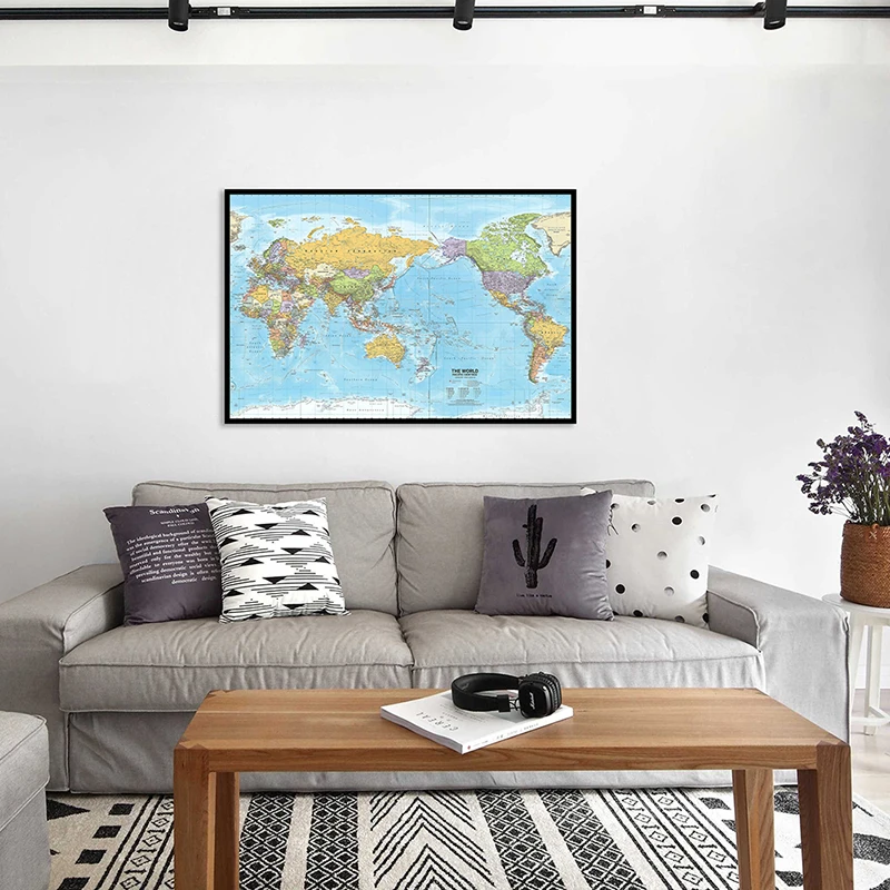 

59*42cm The World Map Wall Decorative Poster Small Size Print Unframed Art Picture Living Room Home Decoration School Supplies