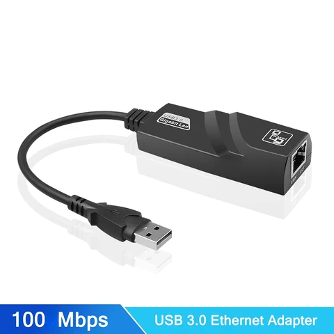 Адаптер Ethernet проводной с USB 3,0 на Rj45 Lan, 100 Мбит/с, сетевой кабель для Xiaomi Mi Box, ПК, Windows 10, USB 3,0, сетевая карта