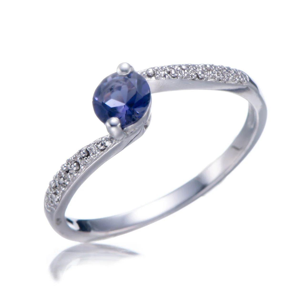 

Iolite Rhodium Over Sterling Silver Ring