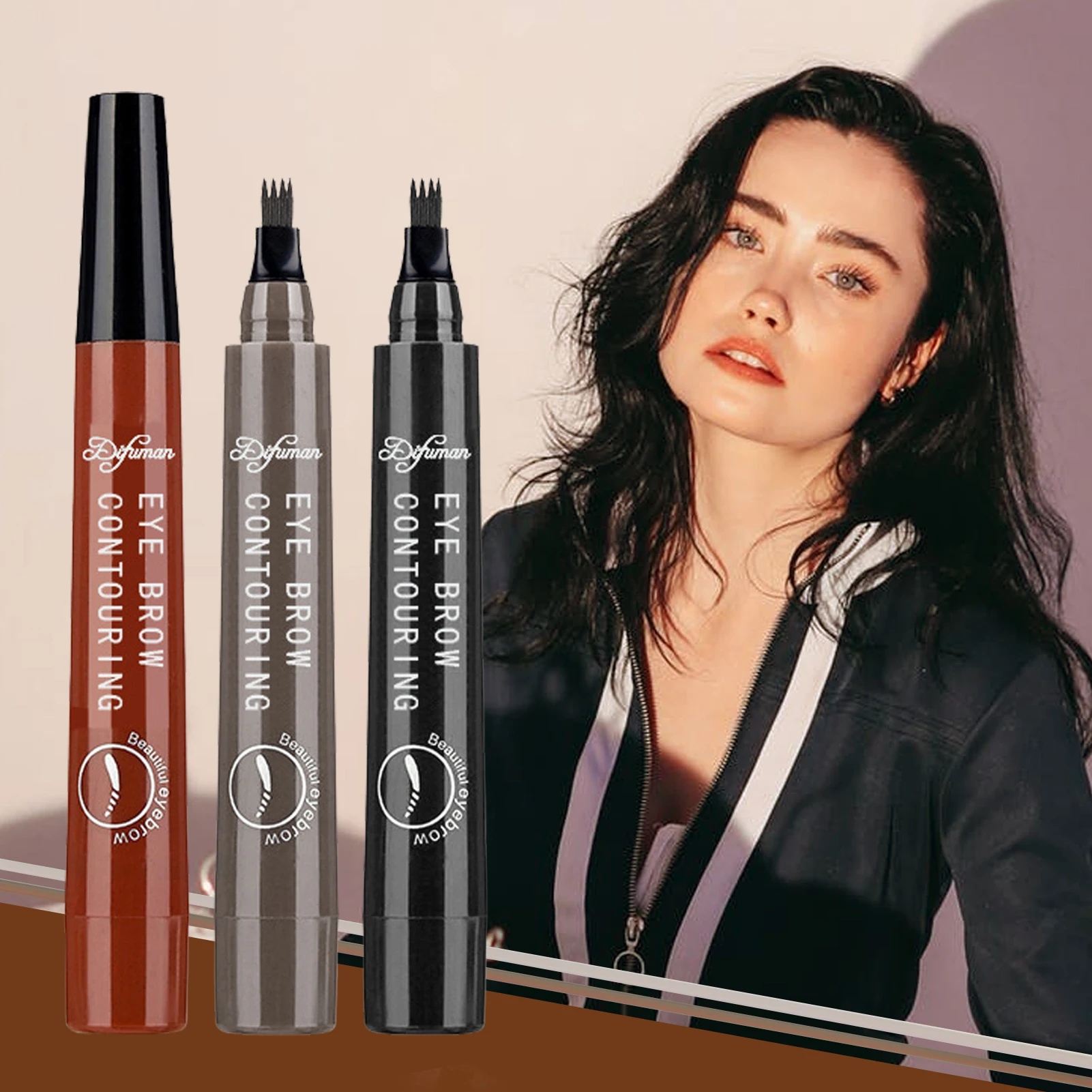 

Карандаш для бровей жидкий водостойкий, 4 точки, 4 вилки