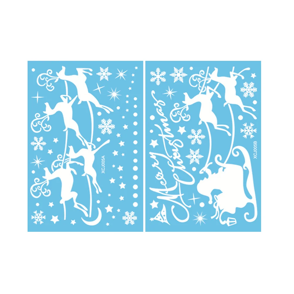 

2 Sets/4PCS Santa Claus Electrostatic Window Stickers for Home Room
