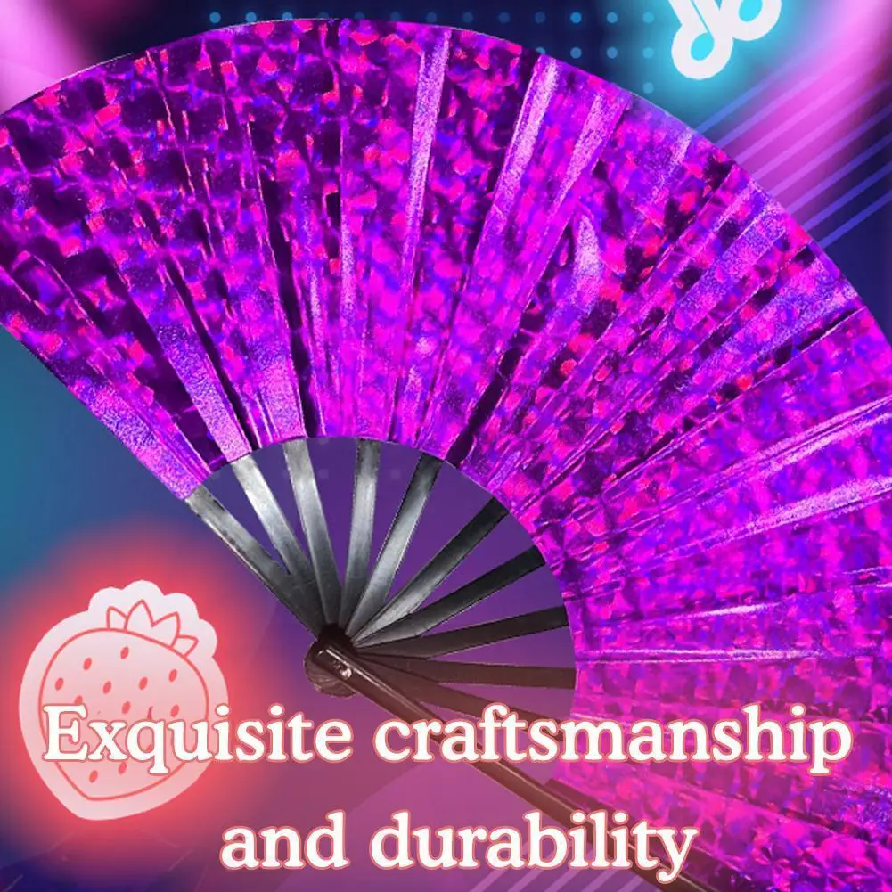 

Laser Folding Fan Bounce Fan Dance Party Bar Disco Props Fan Handheld Performance Dance Atmosphere Gifts Festival Fan Essen D1R1