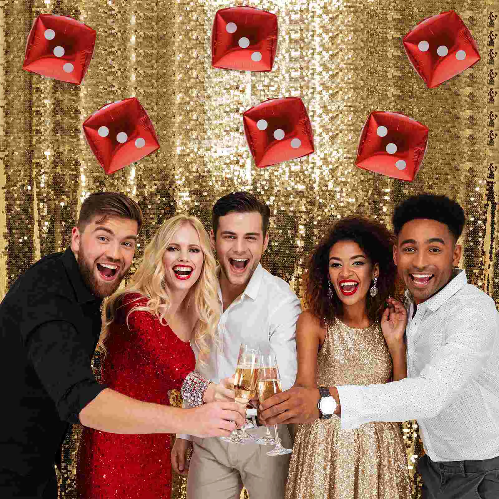 

Balloons Dice Party Foil Casino Decorations Balloon Cube Inflatable 90S Square Decoration Theme Supplies Aluminum Decormylar Red