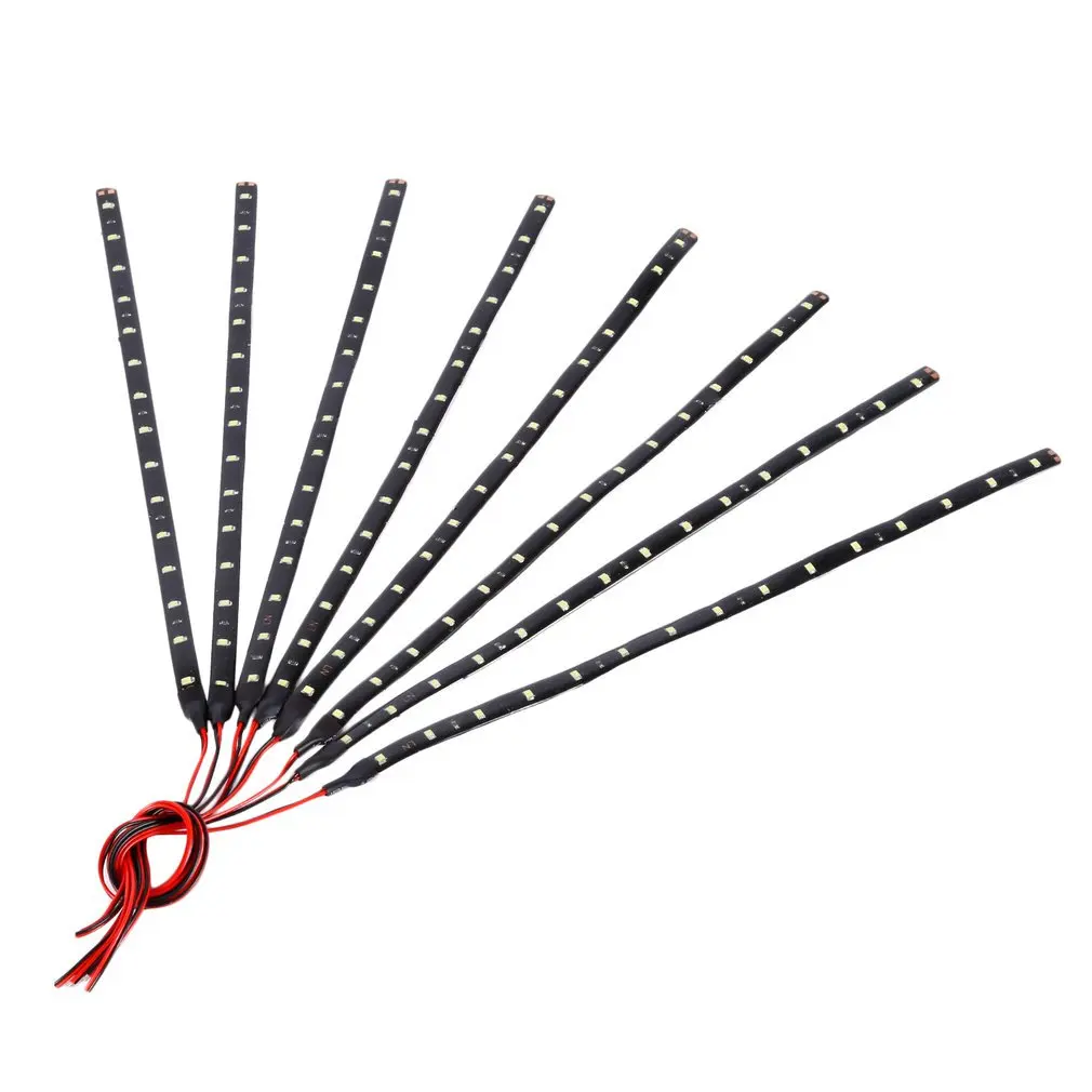 

8 шт. 30 см 15 светодиодов самоклеящаяся Гибкая Водонепроницаемая гибкая DC 12 В источник питания прочная Лента для автомобиля грузовика