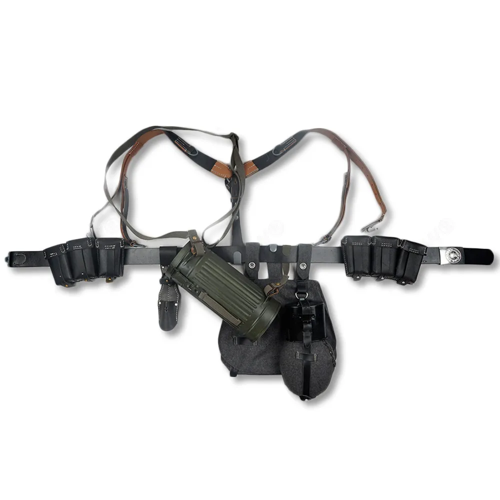 

Немецкое боевое снаряжение WW2, сумка 98K, кожаная комбинированная коллекция солдат, боевые реконструкции, тактический рюкзак