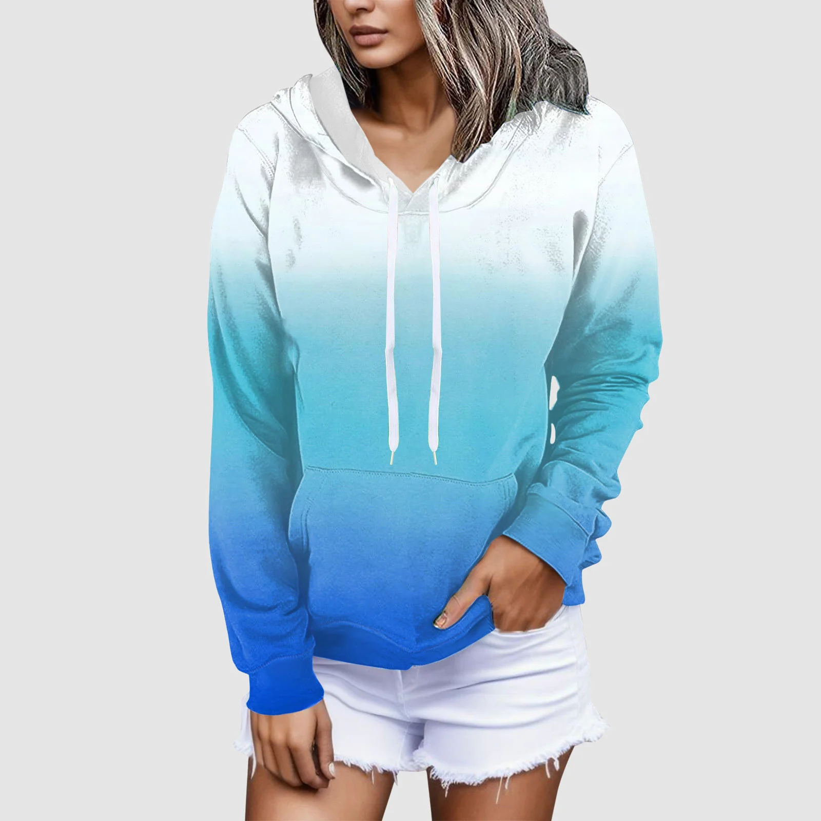 

Свитшот женский с длинным рукавом, повседневная укороченная кофта с капюшоном и карманом, на молнии, уличная одежда для ранней осени