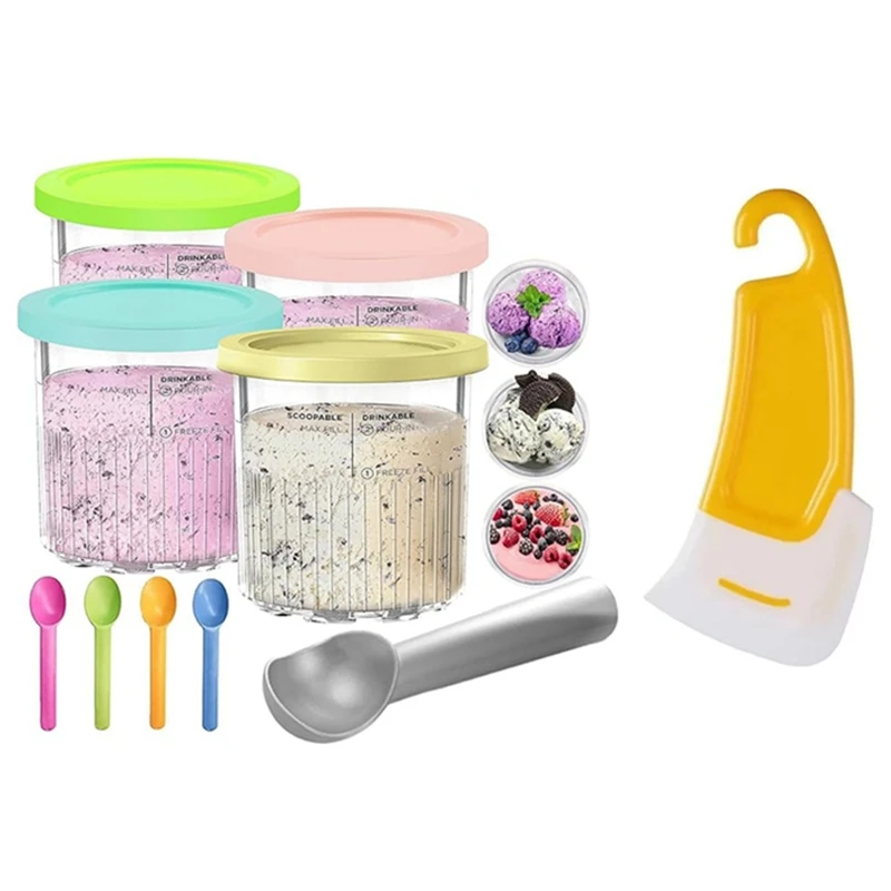 Сменные контейнеры для мороженого пинты и крышки Ninja Creami 24 унции чашки Deluxe NC501