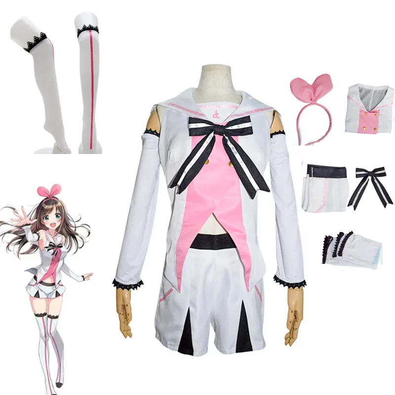 

Аниме Youtuber Kizuna AI Косплей костюмы Новый канал Хэллоуин Карнавал популярный красивый топ брюки костюм повседневная одежда для девочек