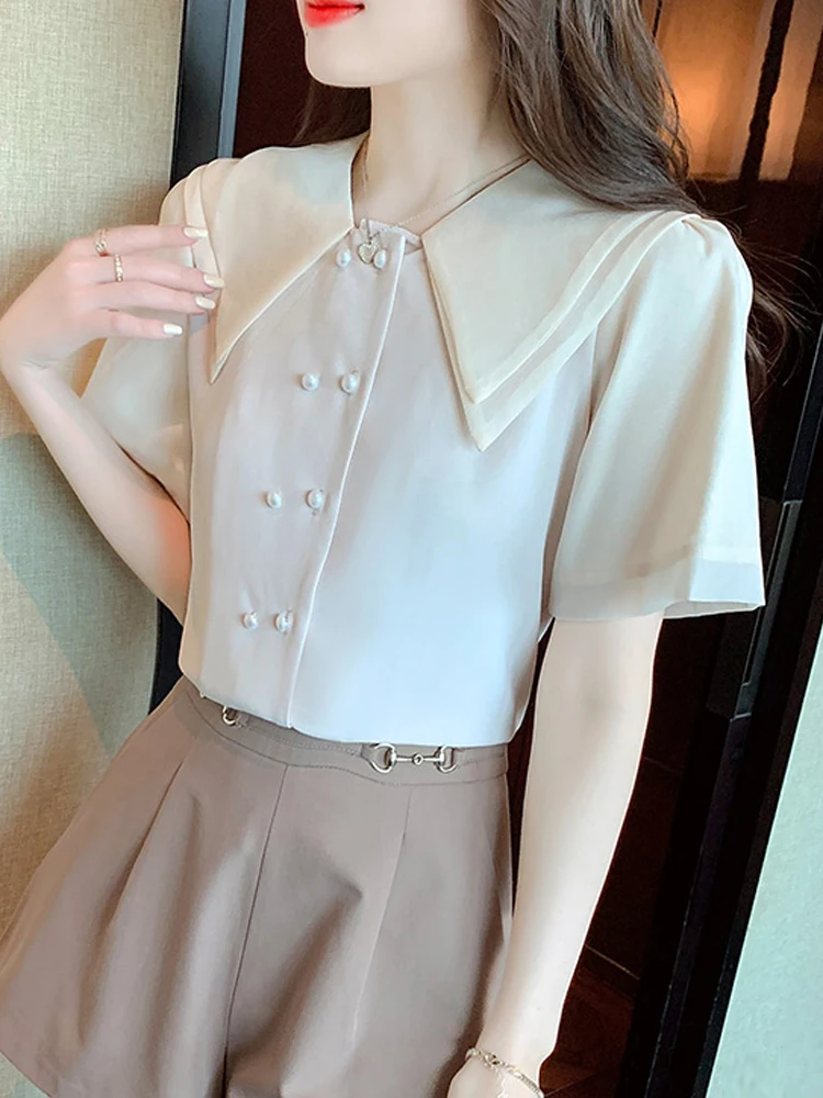 Блузка женская летняя с коротким рукавом G437