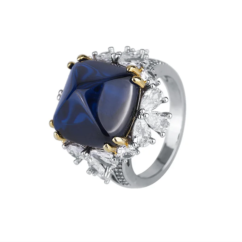 

Женское кольцо из серебра 925 пробы с сапфиром, 14 х14 мм