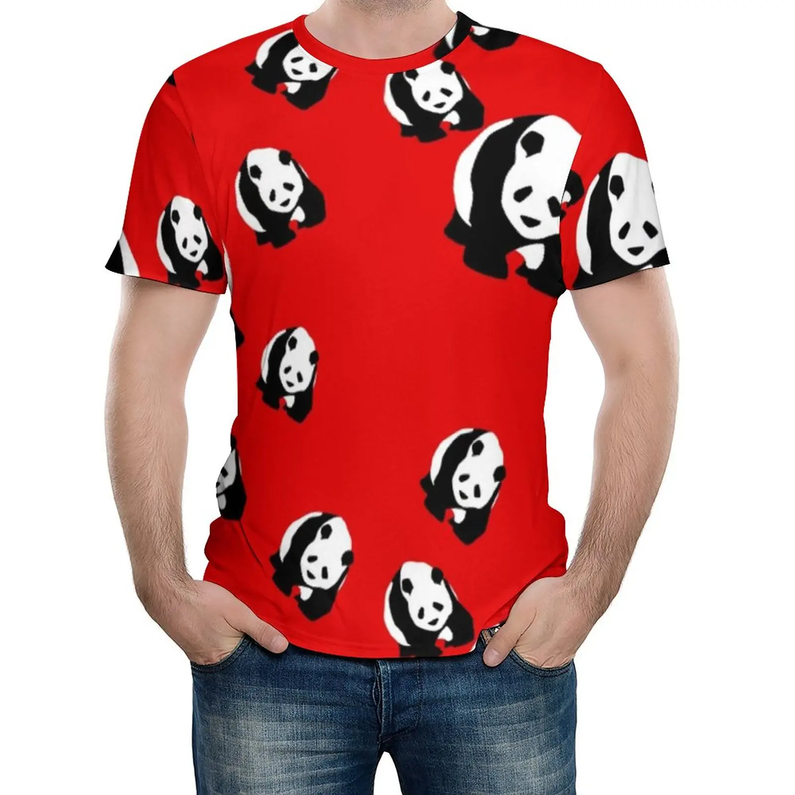 

Cute Panda T-Shirt Animal Print Men Novelty T-Shirts Beach Design Tee Shirt Short Sleeve Awesome Oversize Clothing Gift Idea