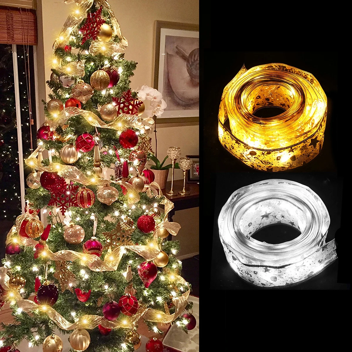 Рождественская лента огни Счастливого Рождества украшение для дома 2024