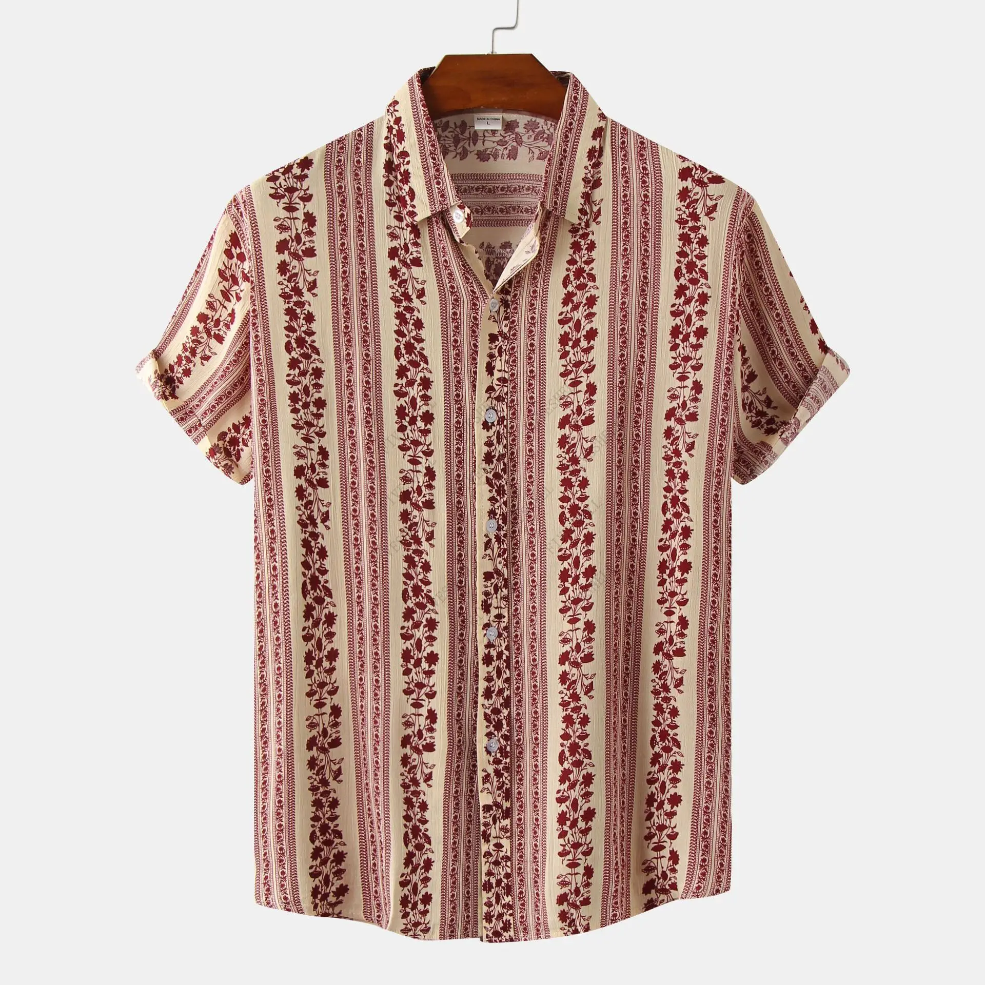 Mens Vintage Floral Hawaiian Shirts Short Sleeve Plus Size Beach Wear Shirt for Men Party Aloha Summer Shirt Chemise Homme XXXL