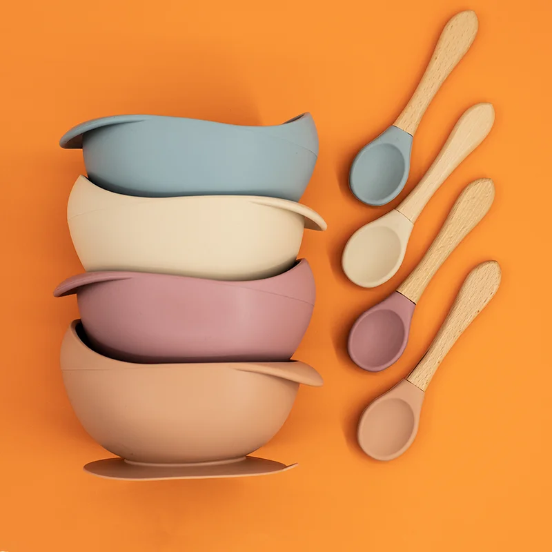 1 комплект силиконовая миска для кормления ребенка водонепроницаемая на