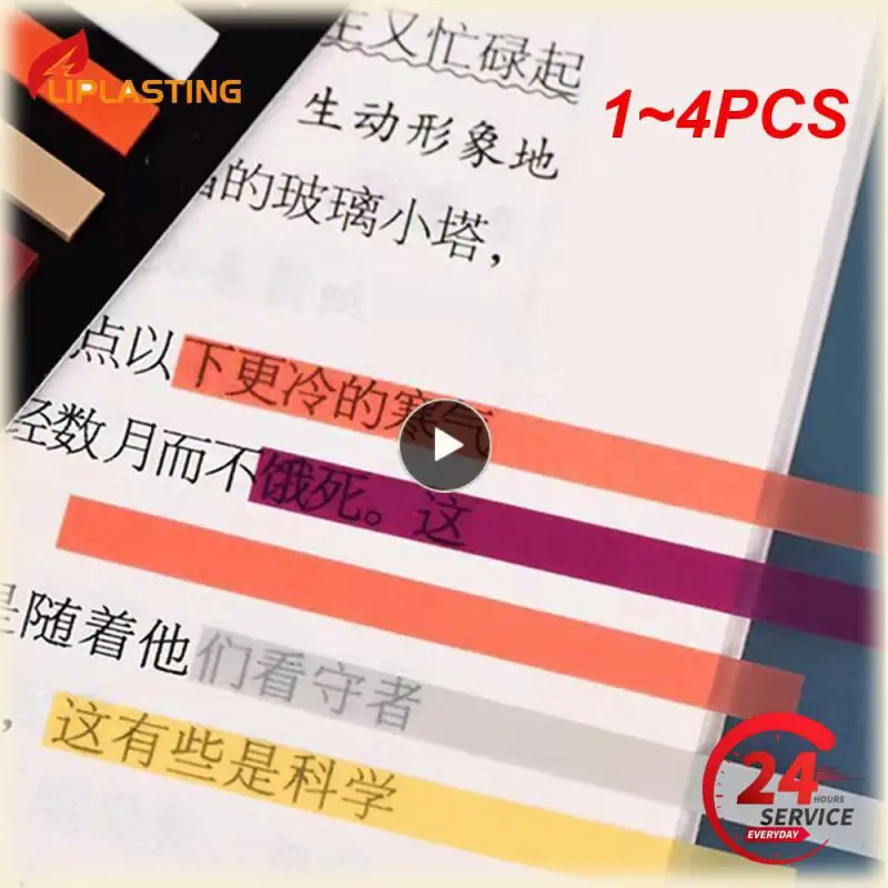 

1~4PCS Sheets Colorful Fluorescent Sticky Notes for Translucent Waterproof Student Stationery Supplies Studying Planners