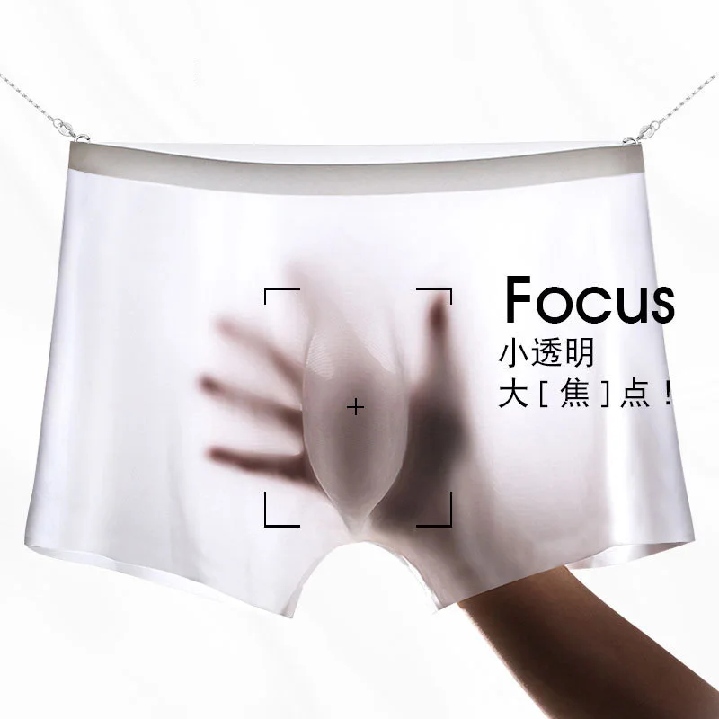 

Men's Ice Silk Underpants 3D Convex Thin Traceless Boxer Shorts One Piece Translucent Simple Breathable Elastic Male Panties I21