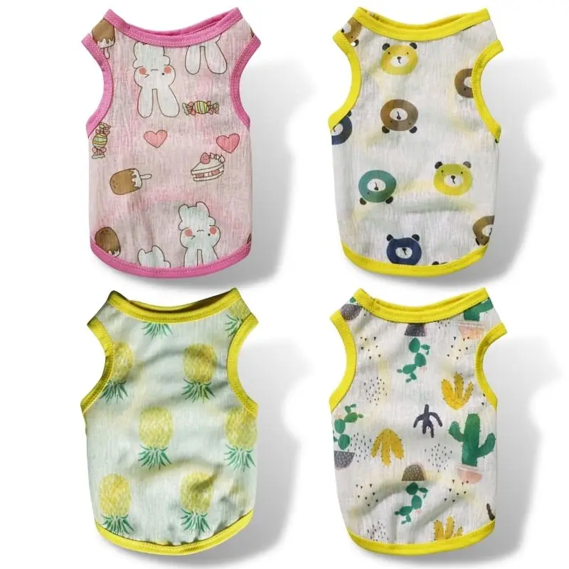 

Summer Ultra Thin Dog Vest Cute Print Breathable Dog Clothes for Small Dogs Cartoon Pet T-shirt Puppy Clothing for Yorkies