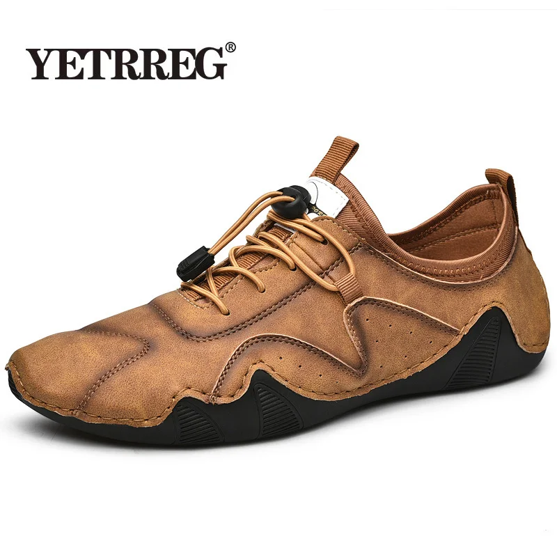 

Кожаная мужская повседневная обувь; Модные мужские кроссовки; Дышащие мужские лоферы; Роскошные Мокасины; Мужские водонепроницаемые Мокасины размера плюс 38-48