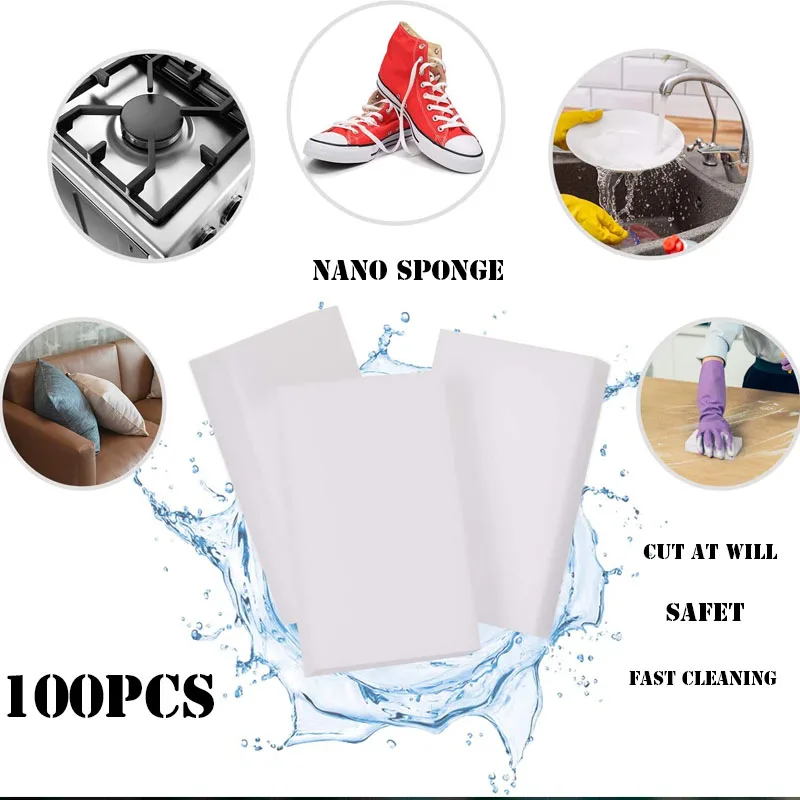 

Nano Sponge 5/100PCS Dishwasher Sponge Magic Sponge White Magic Sponge Eraser Multifunctional Nano Sponge Decontamination Tools