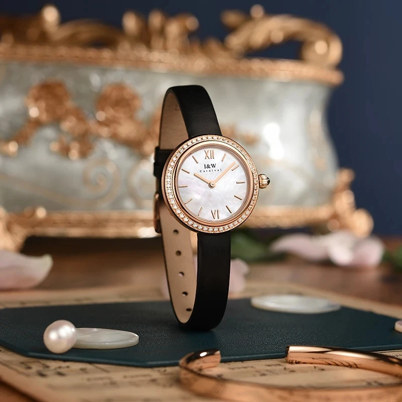 CARNIVAL Brand Fashion Quartz Wrist Watches for Women Ladies Luxury Sapphire Small Round Wristwatches 30m Waterproof Reloj Mujer enlarge