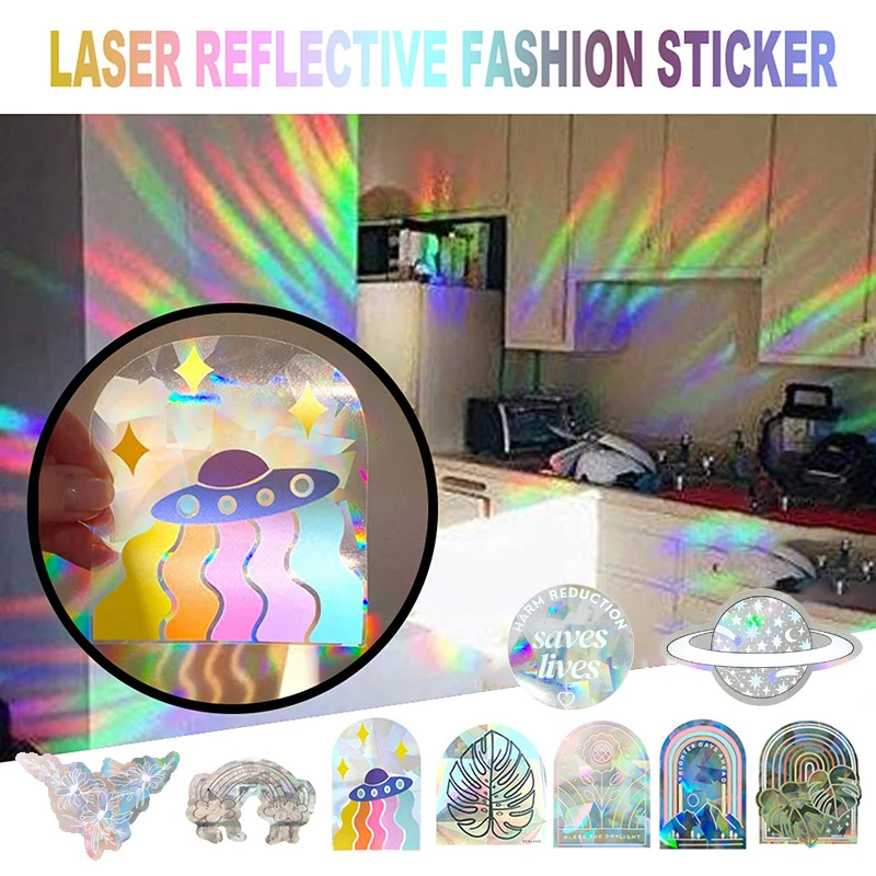 

Star Butterfly Rainbow Window Film 3D Sun Catchers Wall Stickers for Home Bedroom Decoration Children Kids Motorcycle Sticker