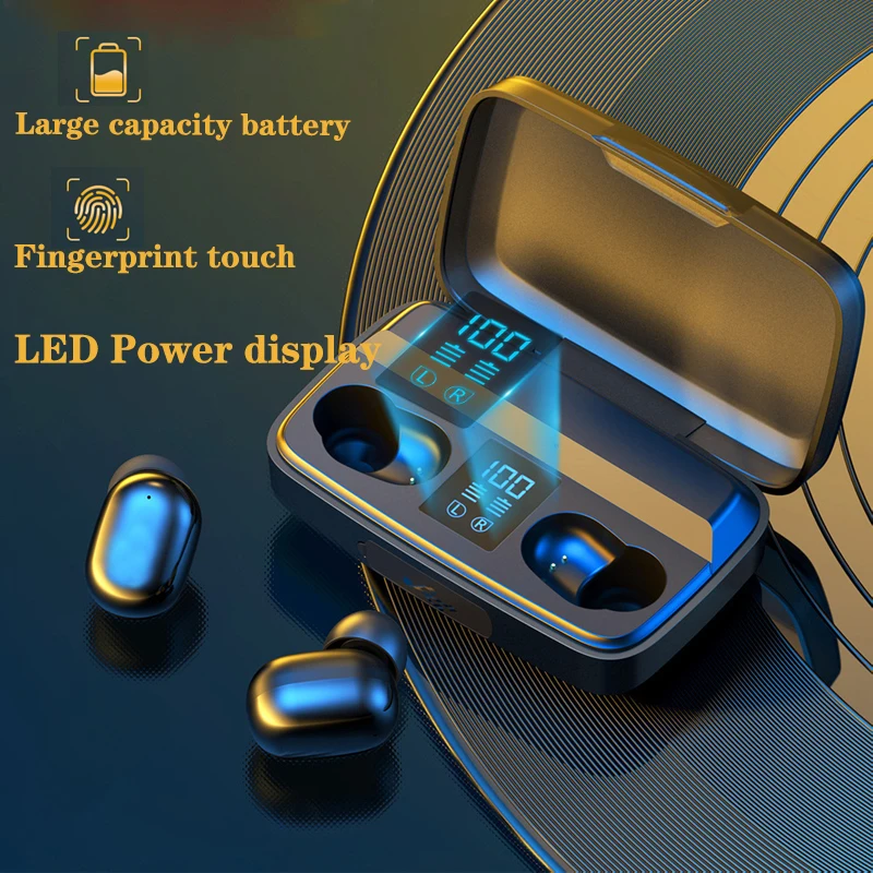 

Wireless Bluetooth Earphones 5.0 Sport Headphones Waterproof Headsets Noise Reduction Earbuds with Microphone