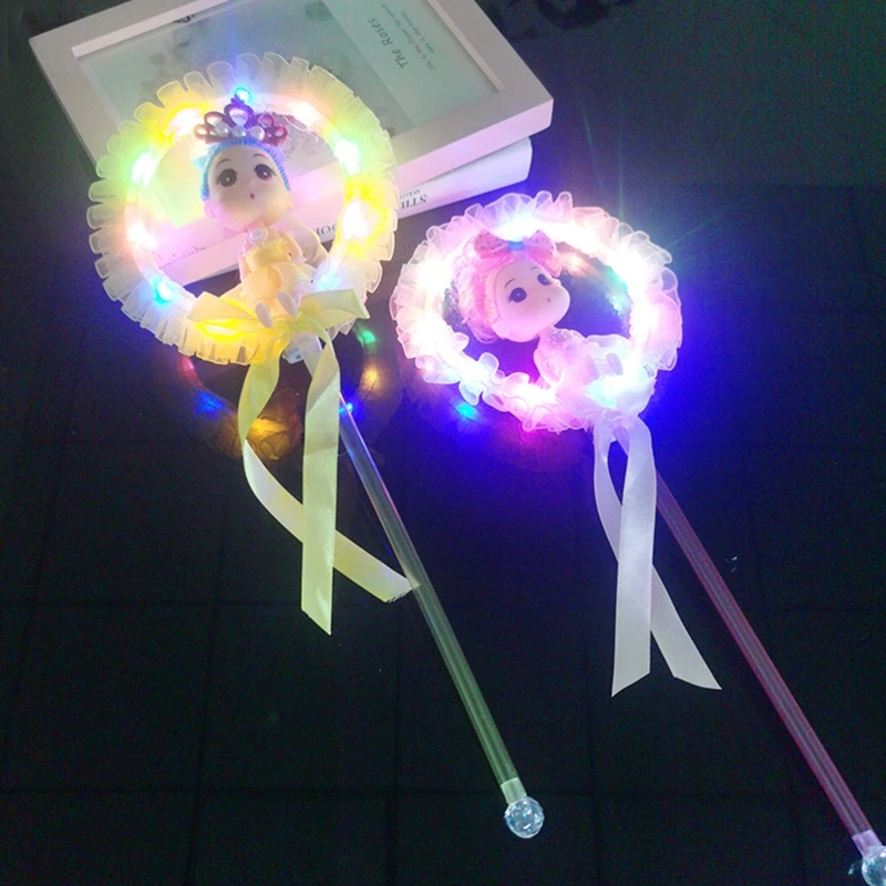 Детские светящиеся волшебные палочки для девочек 38 см звезда любовь сердце в