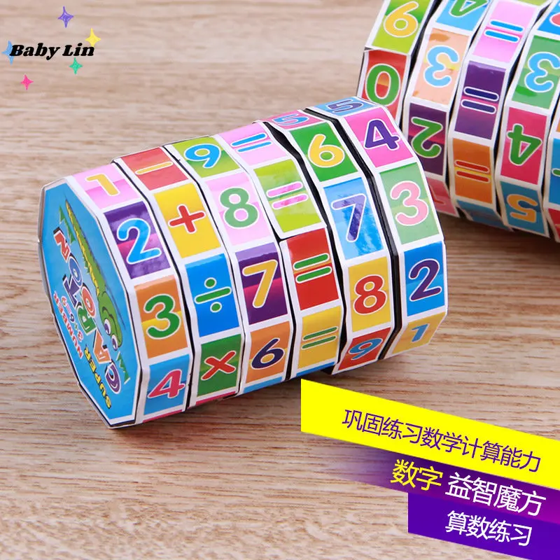 

Plastic Cube Puzzle Early Education Arithmetic Addition Subtraction Multiplication Division Removable Cylindrical Number Cube