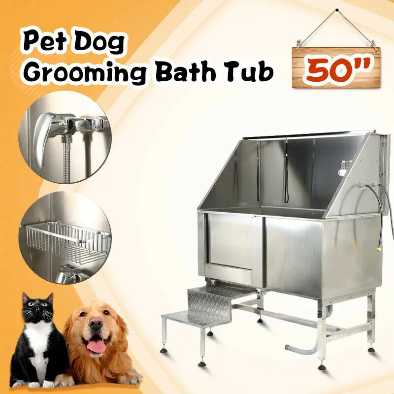 

Yonntech 50 inch 304 Stainless Steel Pet Dog Grooming Bath Tub Professional Cat Wash Shower