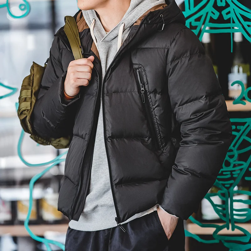 Maden Light 80% Duck Down Jacket Men’s Hooded Winter Coat Short Warm Windproof Outdoor Wear Casual Puffer Jacket Winter New