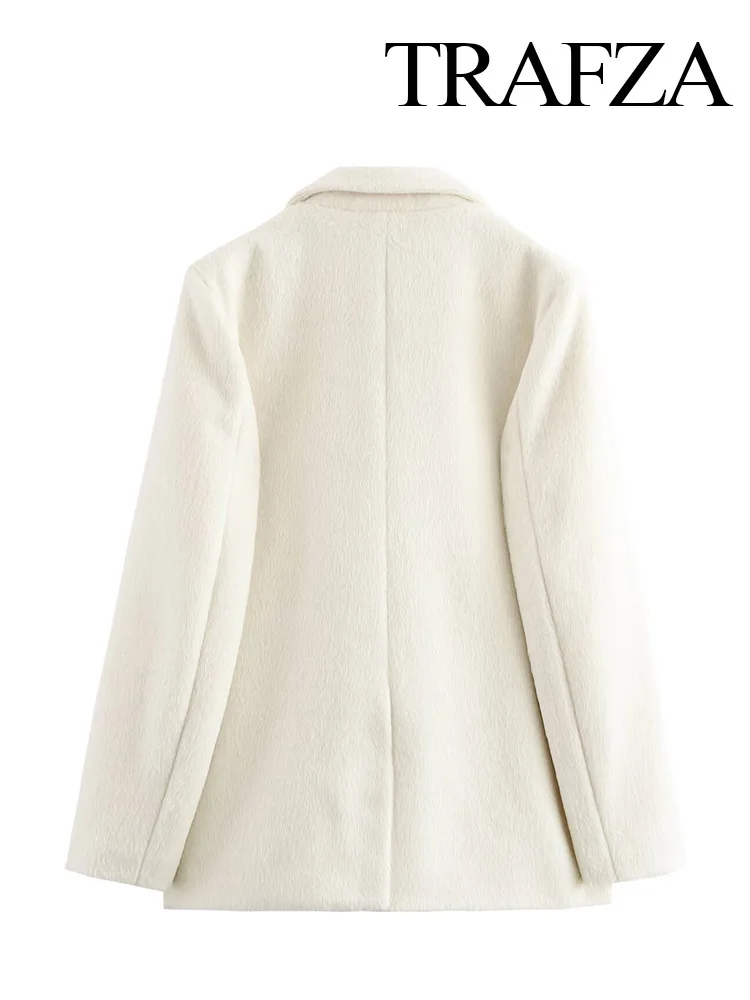 TRAFZA женские новые элегантные пальто однотонные отложные воротники с длинными