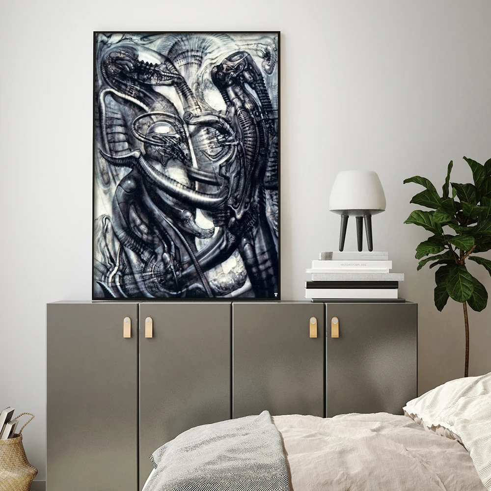 Hr Giger искусство биомеханической фотообои плакат и Настенная картина печать