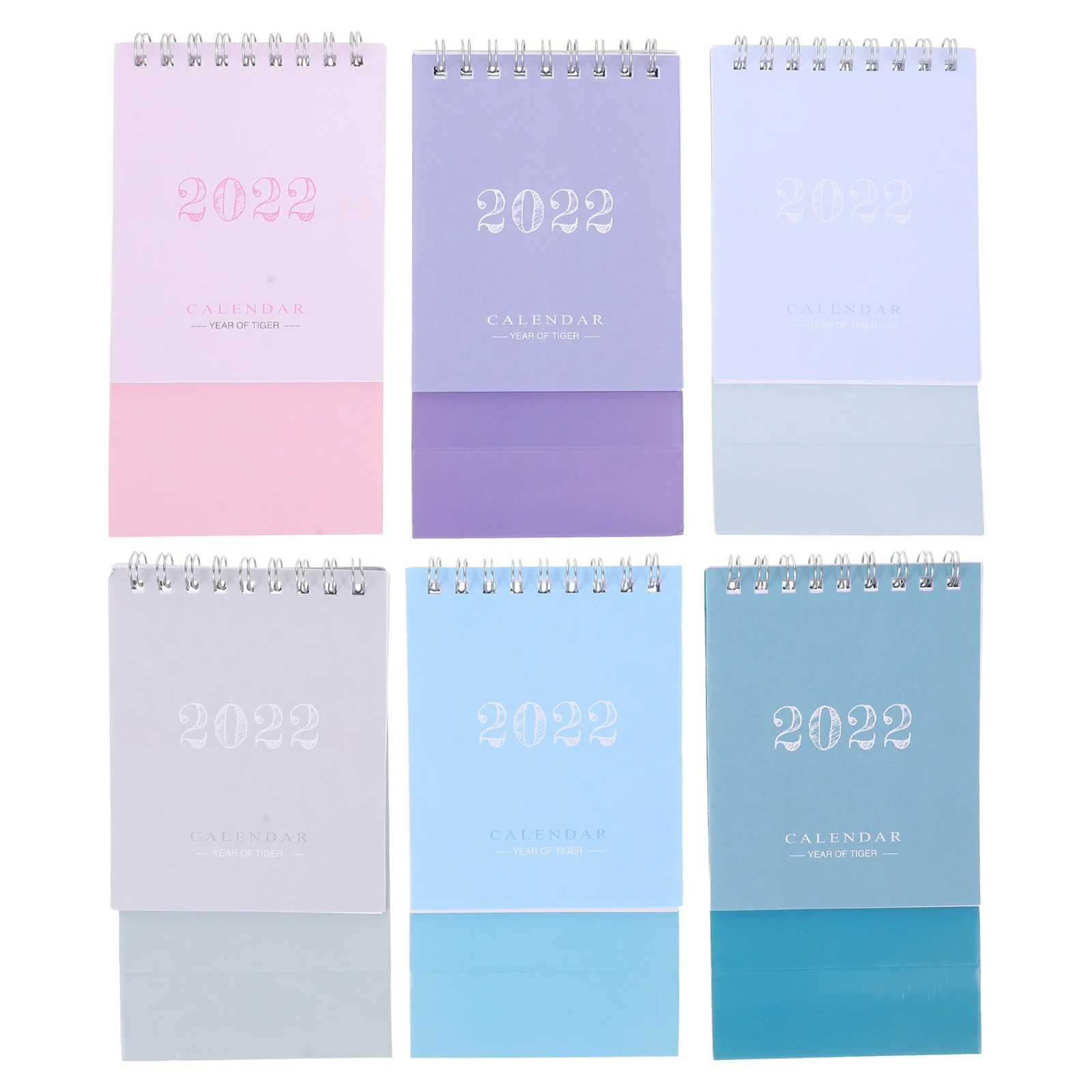 

6Pcs Paper Calendars Creative 2022 Calendars Desktop Calendars (Assorted Color)