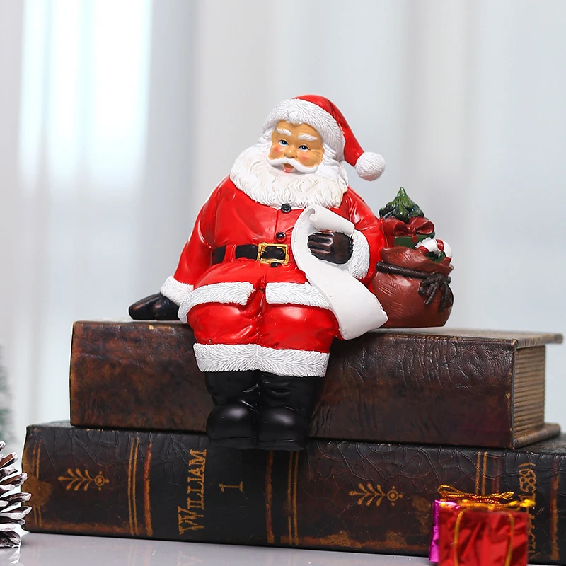 

Resin Statue Noel Santa Claus Miniature Figurines for Christmas People Decoration Table Gift Interior Miniature Craft