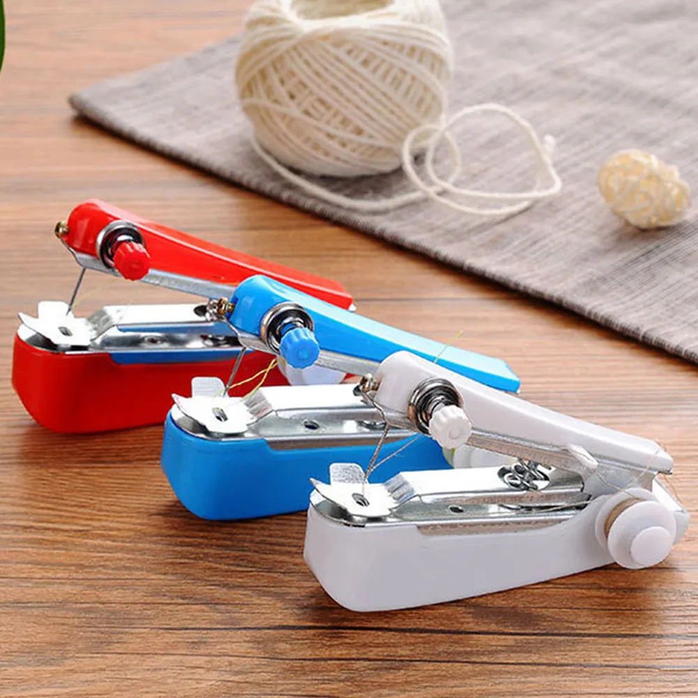 

Portable Sewing Machine Hand-Held Clothes Tools Multi-use Household Simple Needlework Fabrics Apparel Mini Sewing Accessories