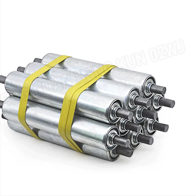 Non-powered Roller Conveyor Line Rollers Accessories Diameter 25/38/50/60 Total Length 100-1200mm Galvanized Conveyor Roller loading=lazy