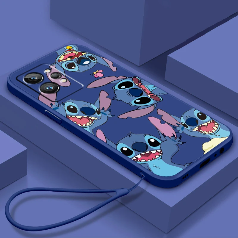 

Lilo Stitch Disney Anime Art Phone Case For OPPO Realme Q3S Q5i 50A 50i C21Y C11 GT Neo3 Neo2 9 9i 8 8i 7 Pro Plus Liquid Rope